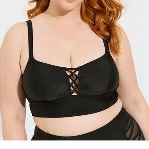 Wireless Strappy Lace Up Bikini Top